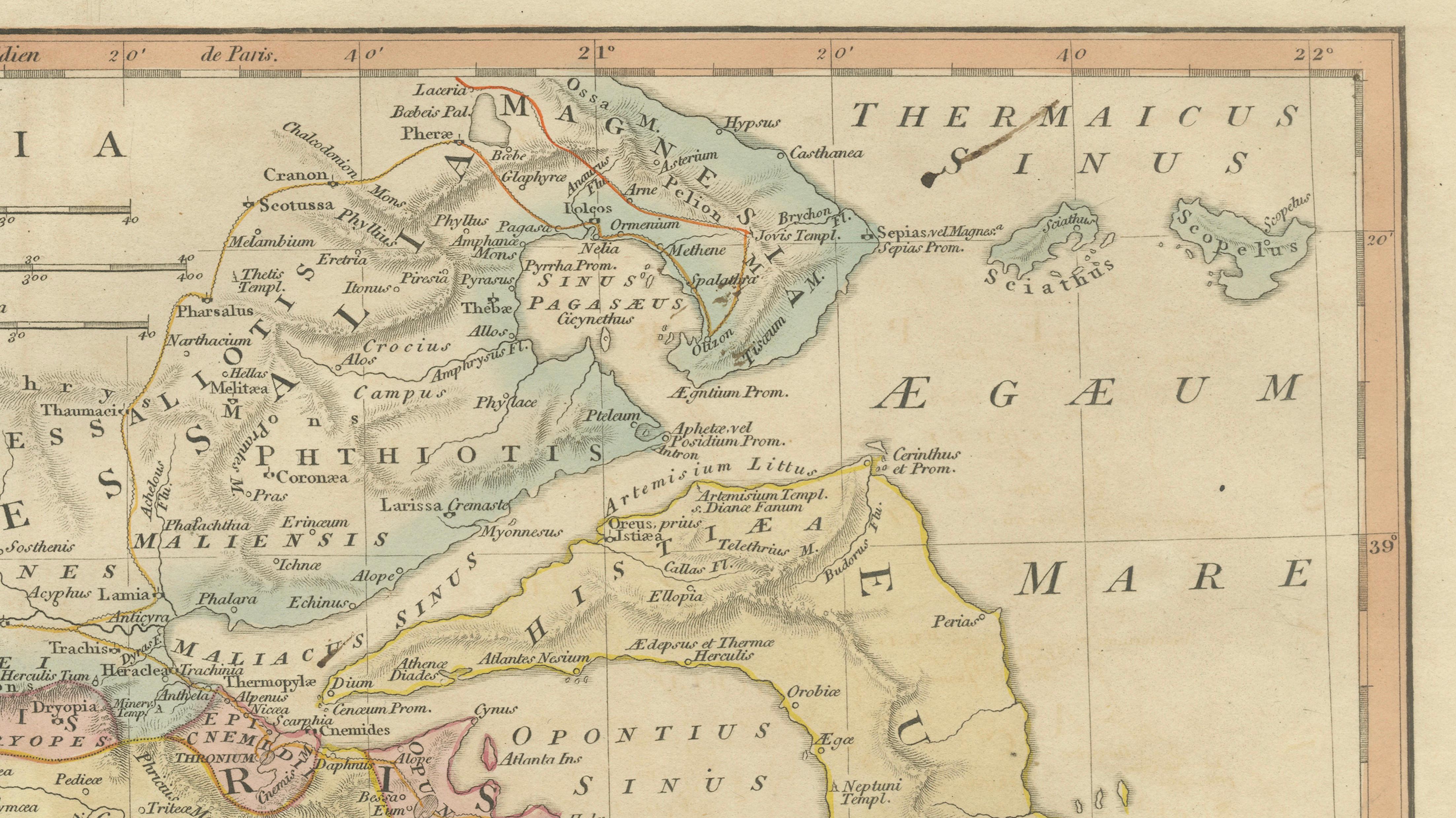 Ancient Achaia Map — Travels of Anacharsis Classical Greece, Wilkinson 1818