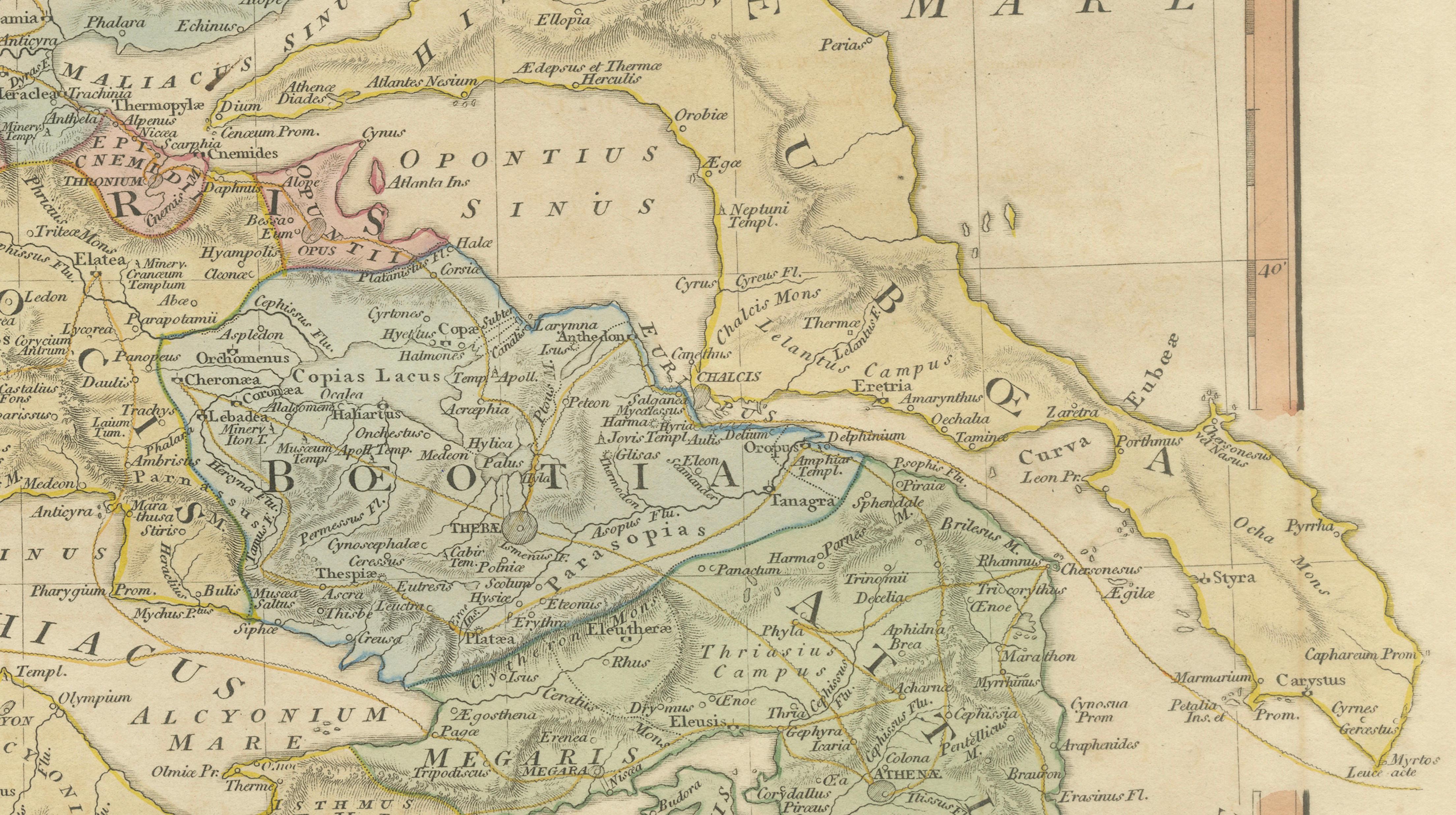 Ancient Achaia Map — Travels of Anacharsis Classical Greece, Wilkinson 1818