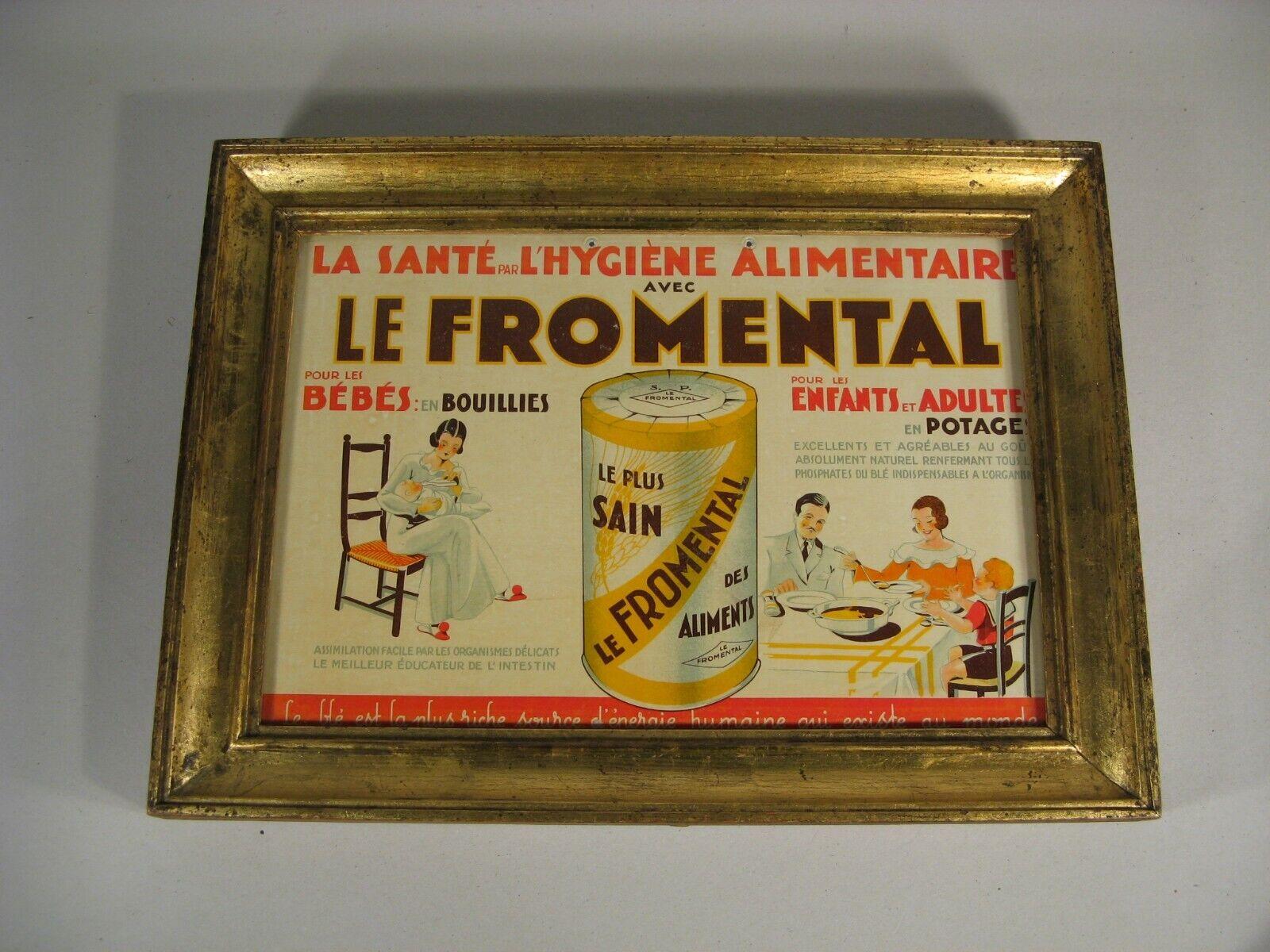 Diese bunte Werbekarte wirbt für die Marke Le Fromental. Es stammt aus den 1940er/1950er Jahren und weist eine für diese Zeit typische, lebendige Bildsprache auf. Die Karte ist in einem späteren vergoldeten Holzrahmen gerahmt.

Einzelheiten zum