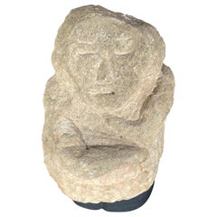 Ancient American "Human Effigy" Female Stone Sculpture, 1500 AD