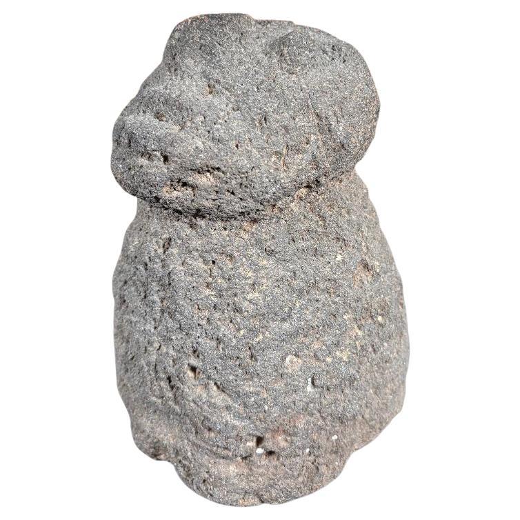 Hand-Carved Ancient American Human Effigy Stone Star Gazer, Hohokam Culture
