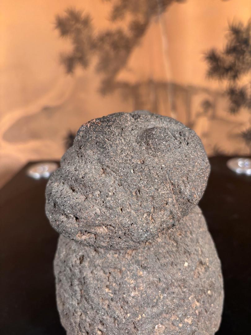 18th Century and Earlier Ancient American Human Effigy Stone Star Gazer, Hohokam Culture