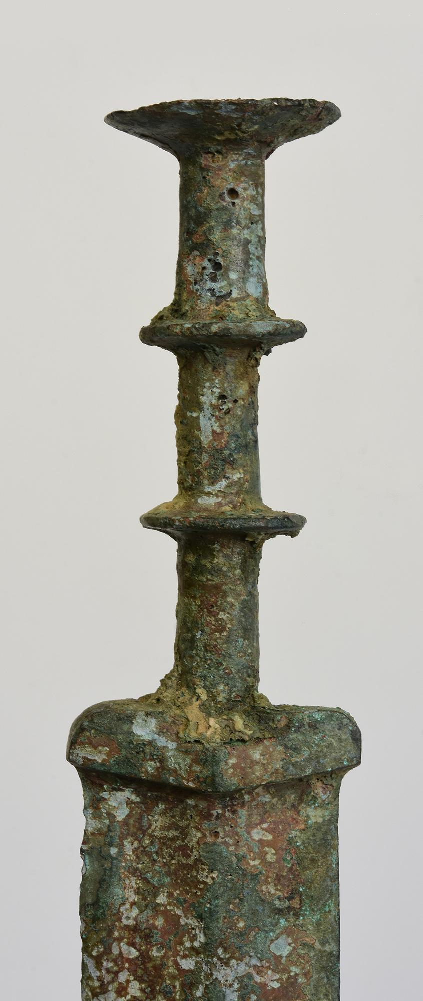 Ancient Antique Chinese Eastern Zhou Bronze Sword / Knife / Dagger with Stand 3