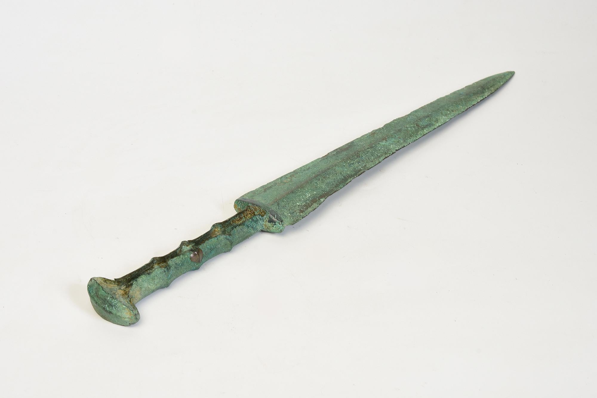 Ancient Antique Luristan Bronze Short Sword / Knife / Early Iron Age Weapon For Sale 6