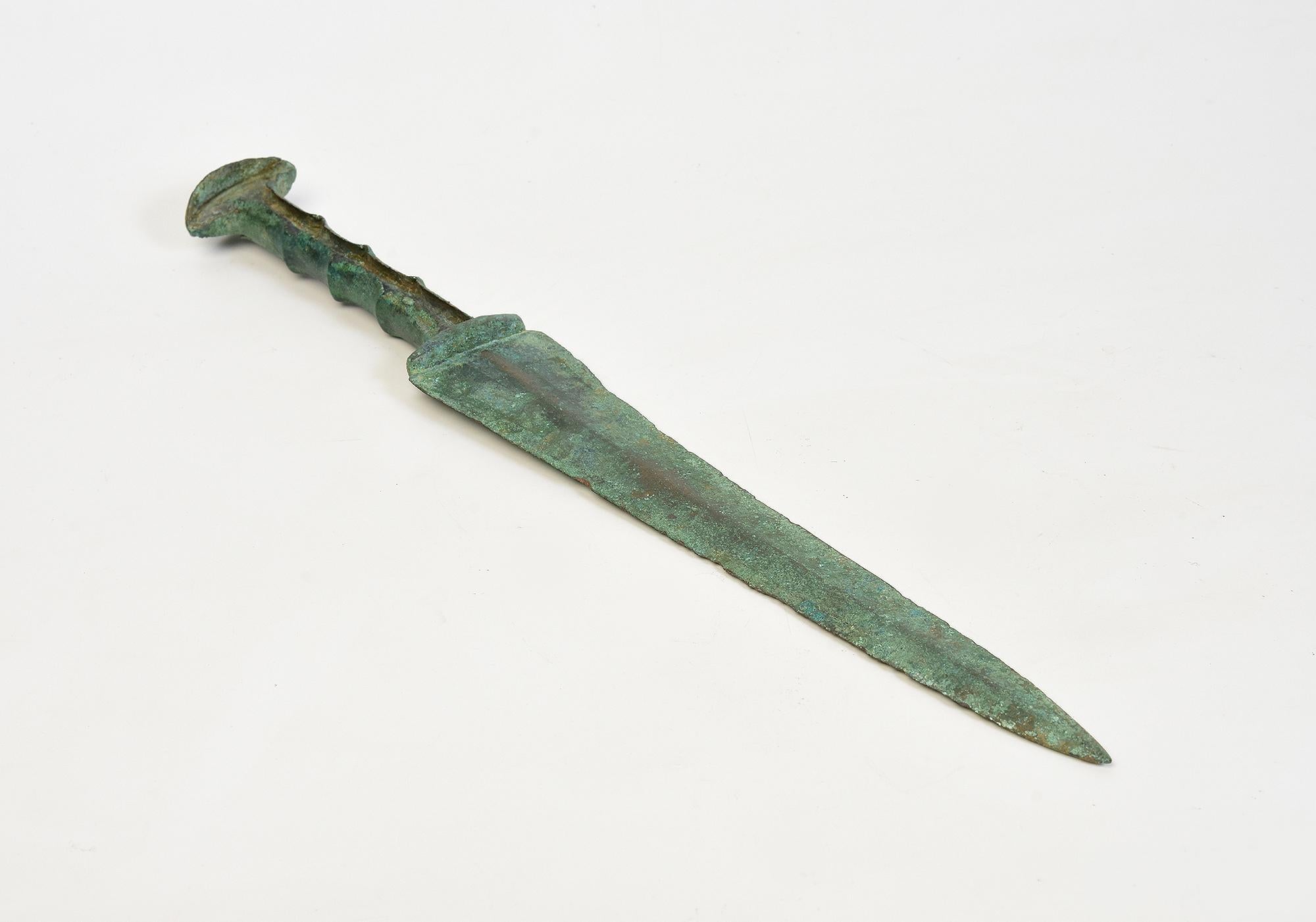 Ancient Antique Luristan Bronze Short Sword / Knife / Early Iron Age Weapon For Sale 7