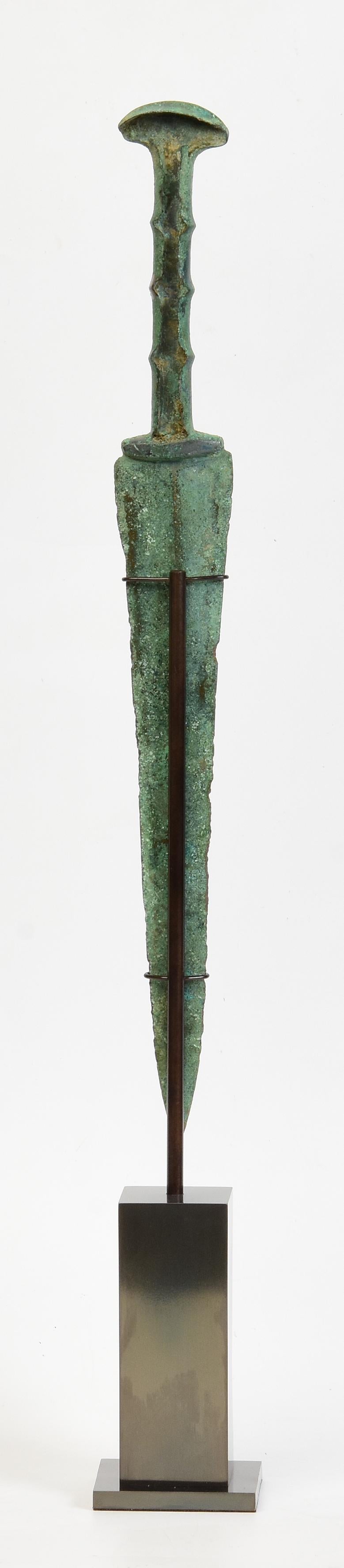Ancient Antique Luristan Bronze Short Sword / Knife / Early Iron Age Weapon For Sale 3