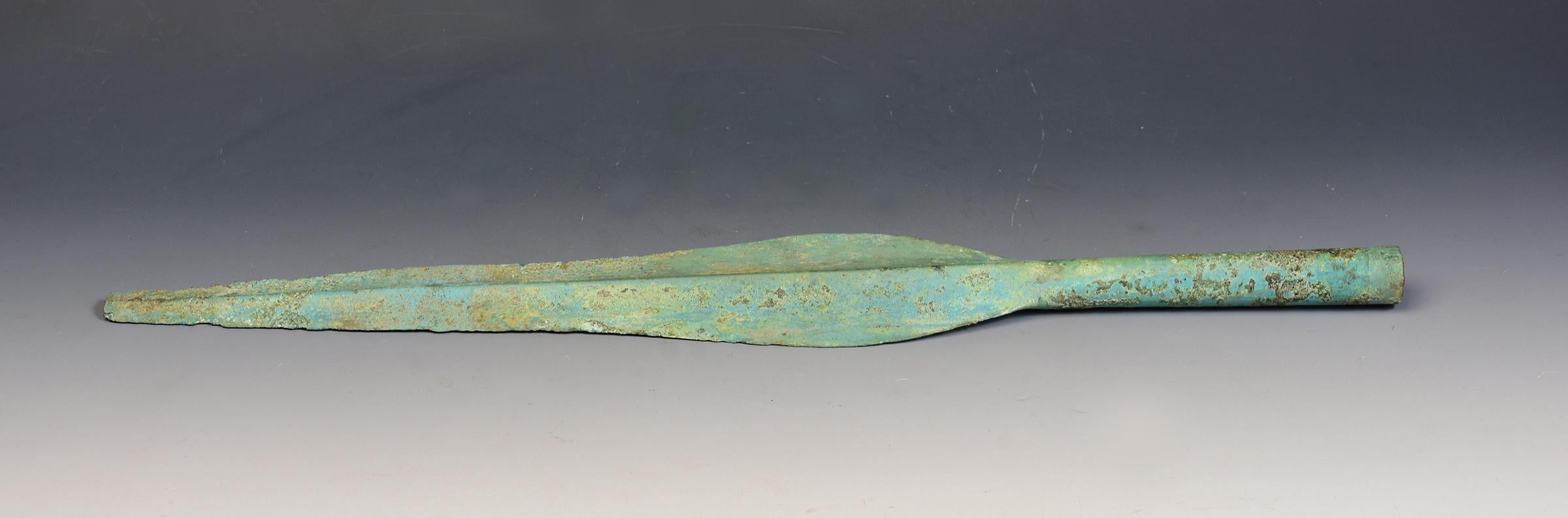 Ancient Antique Luristan Bronze Spear Early Iron Age Weapon For Sale 6