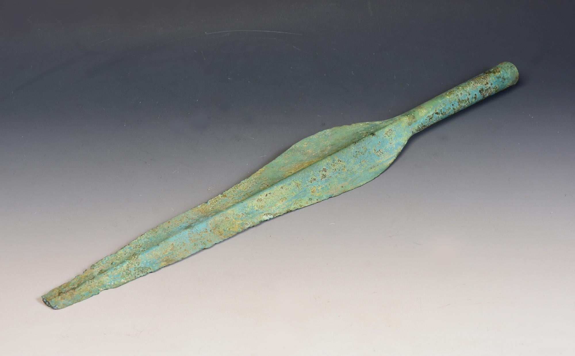 Ancient Antique Luristan Bronze Spear Early Iron Age Weapon For Sale 7