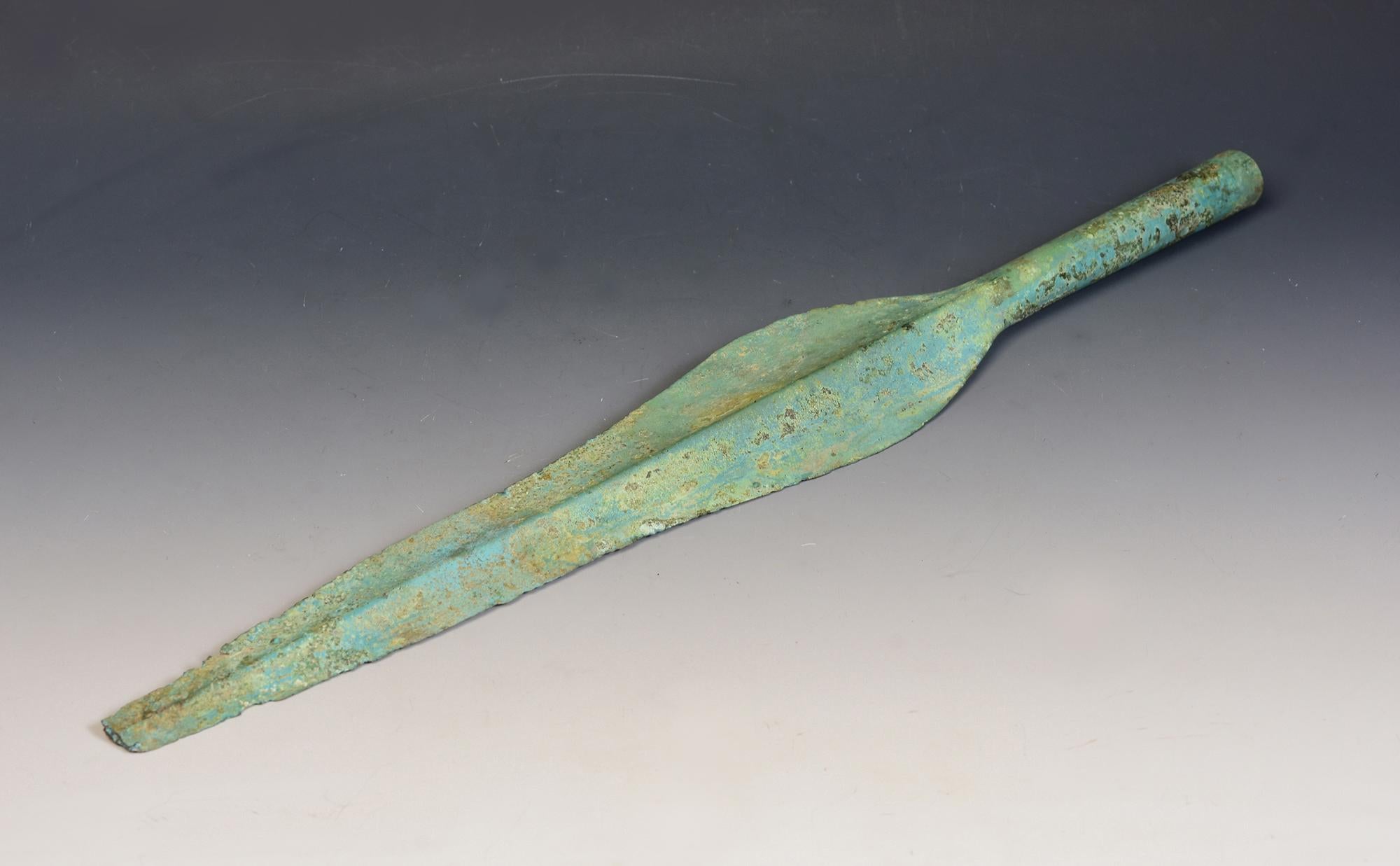 Ancient Antique Luristan Bronze Spear Early Iron Age Weapon 6