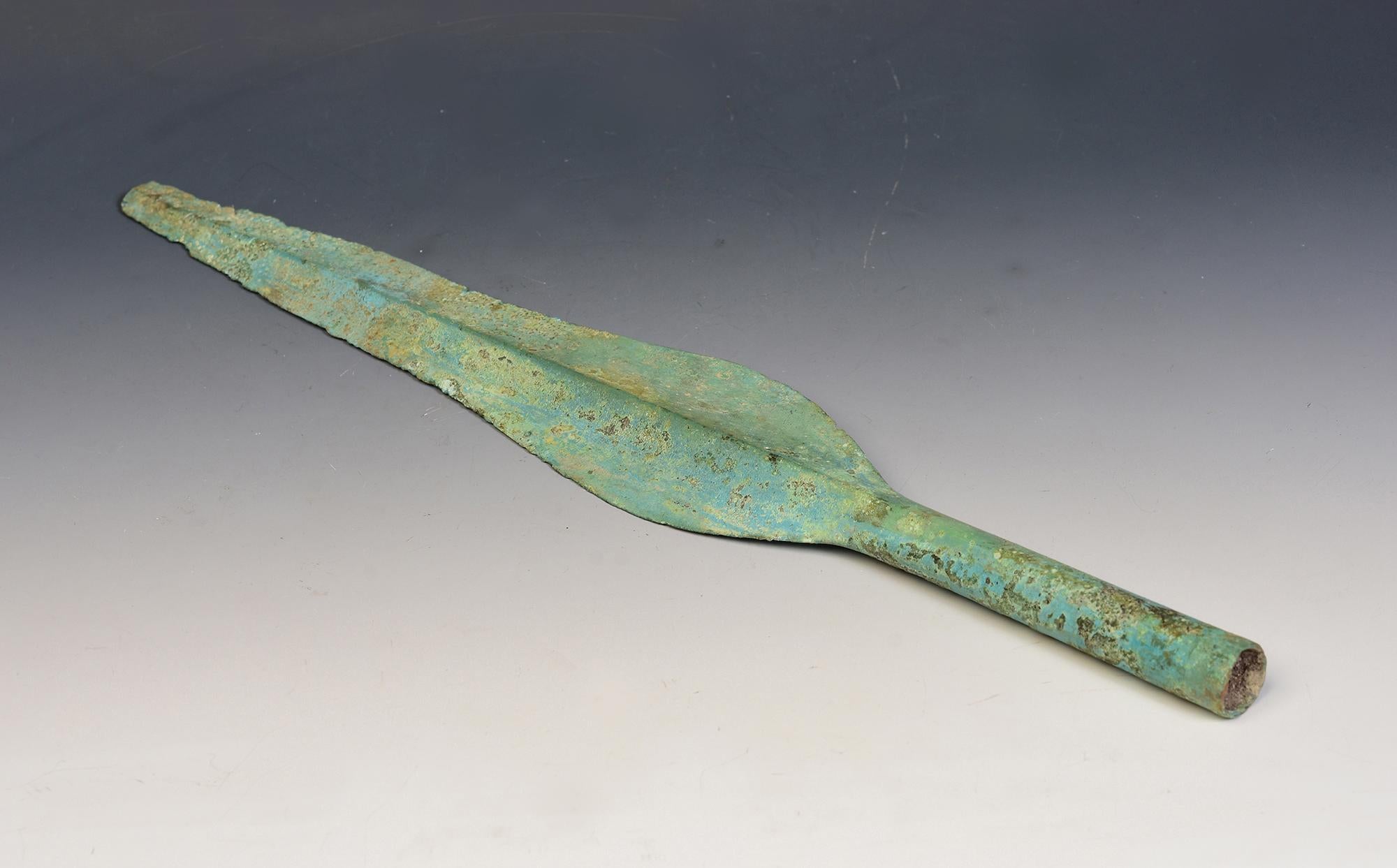 Ancient Antique Luristan Bronze Spear Early Iron Age Weapon For Sale 8