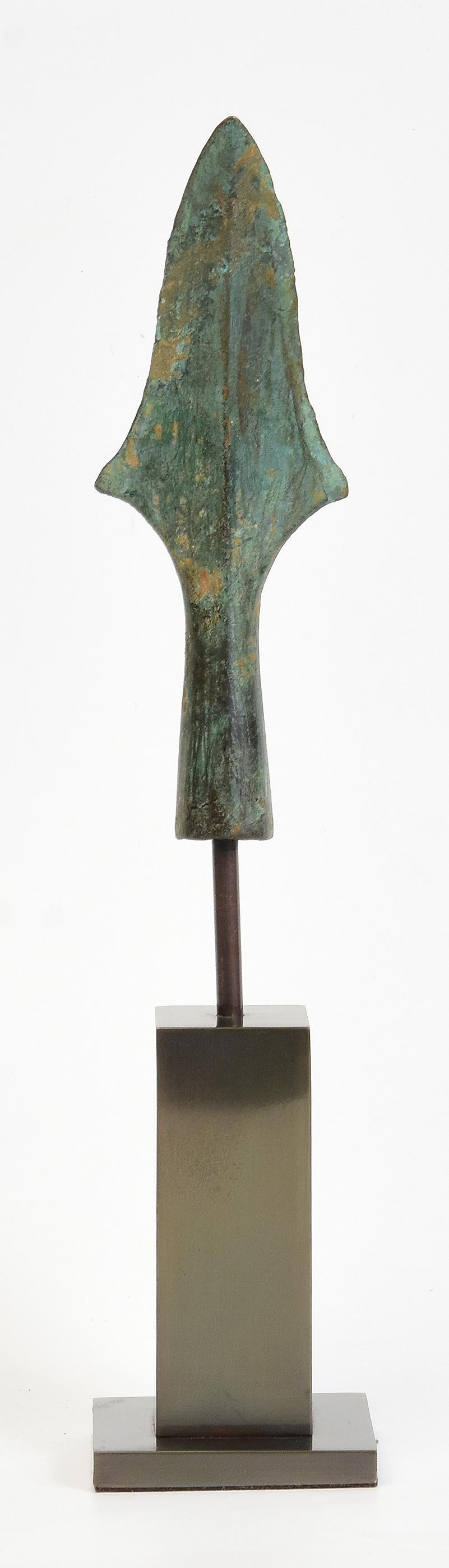 Ancient Antique Luristan Bronze Spearhead Early Iron Age Weapon 1