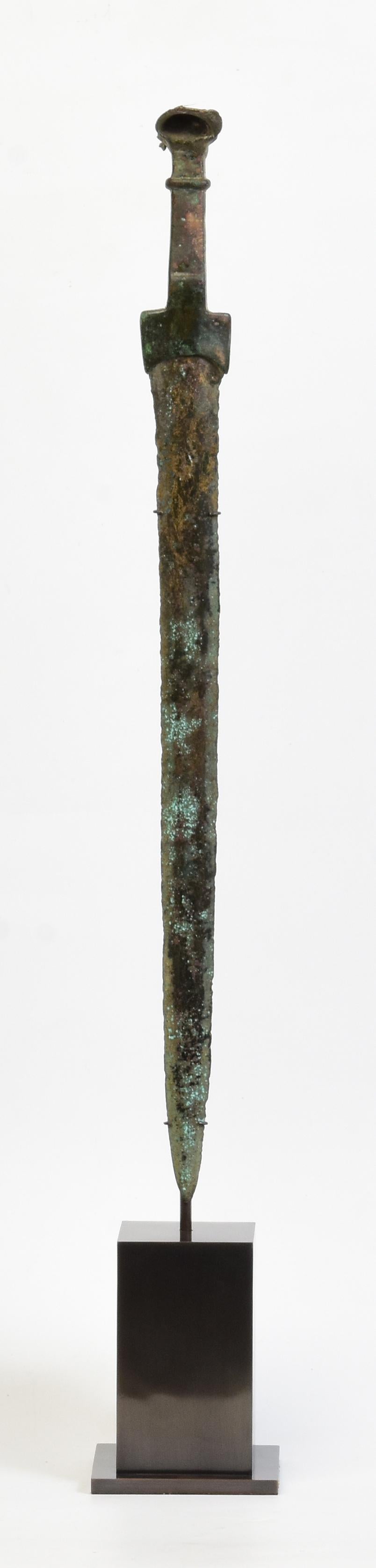 Ancient Antique Luristan Bronze Sword / Knife / Dagger / Early Iron Age Weapon For Sale 1