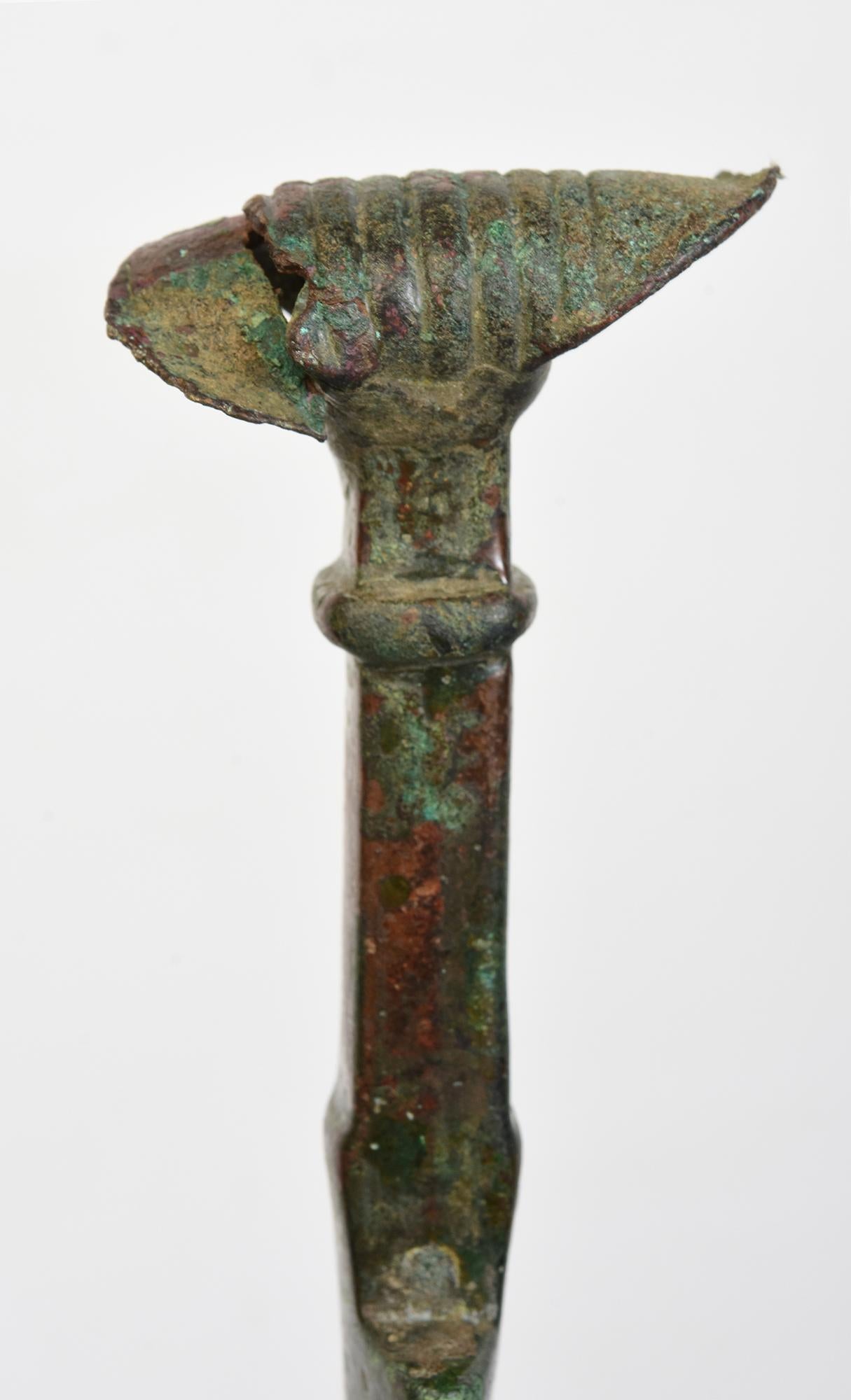 Ancient Antique Luristan Bronze Sword / Knife / Dagger / Early Iron Age Weapon For Sale 2