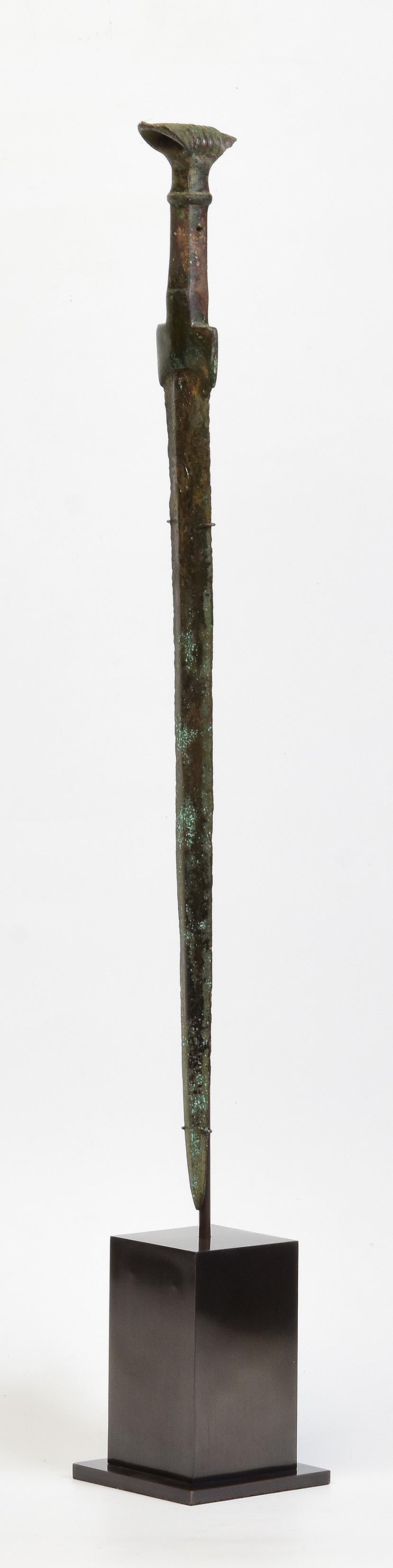 Metalwork Ancient Antique Luristan Bronze Sword / Knife / Dagger / Early Iron Age Weapon For Sale
