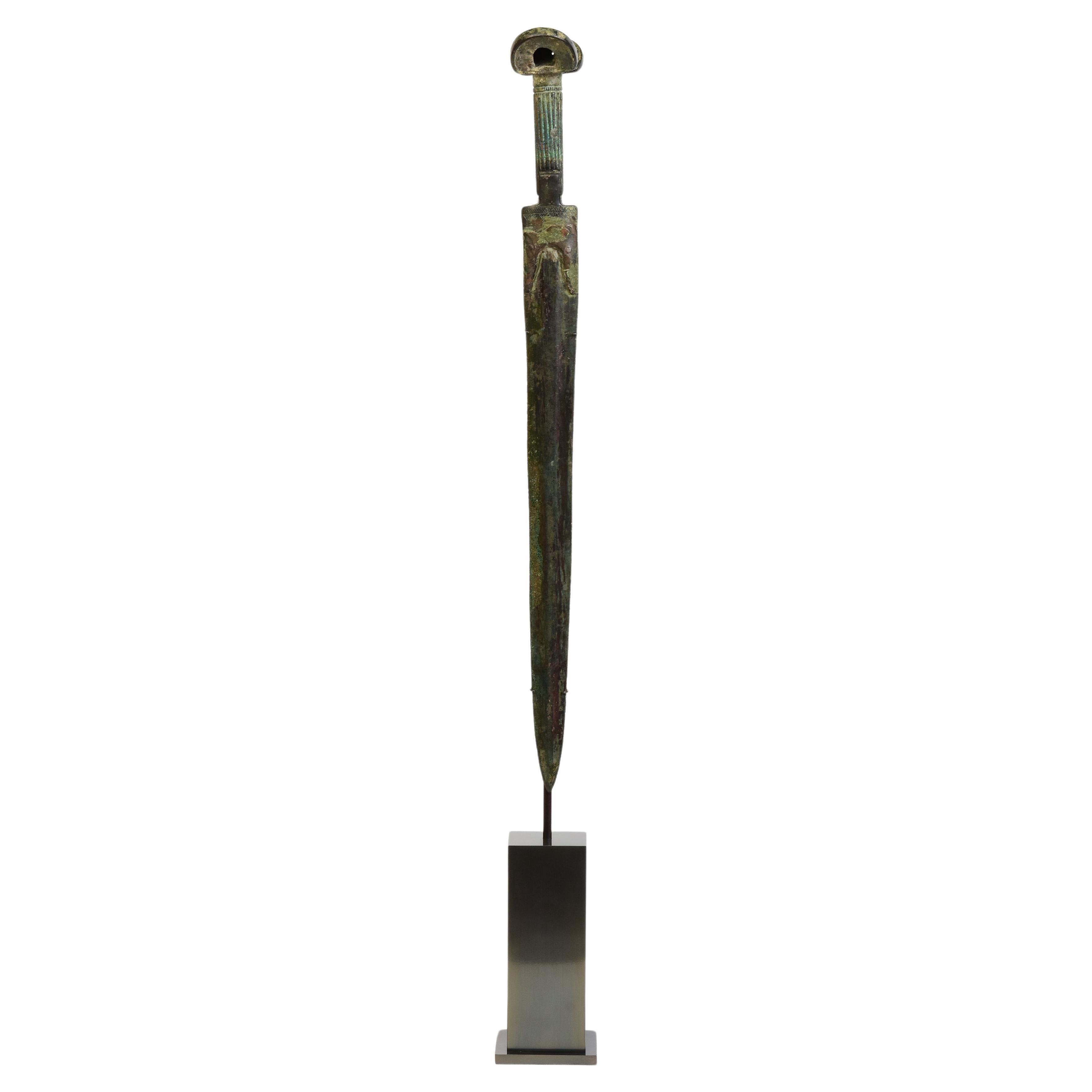 Ancien épée / couteau / dague en bronze Luristan ancien tissage de l'ère du fer