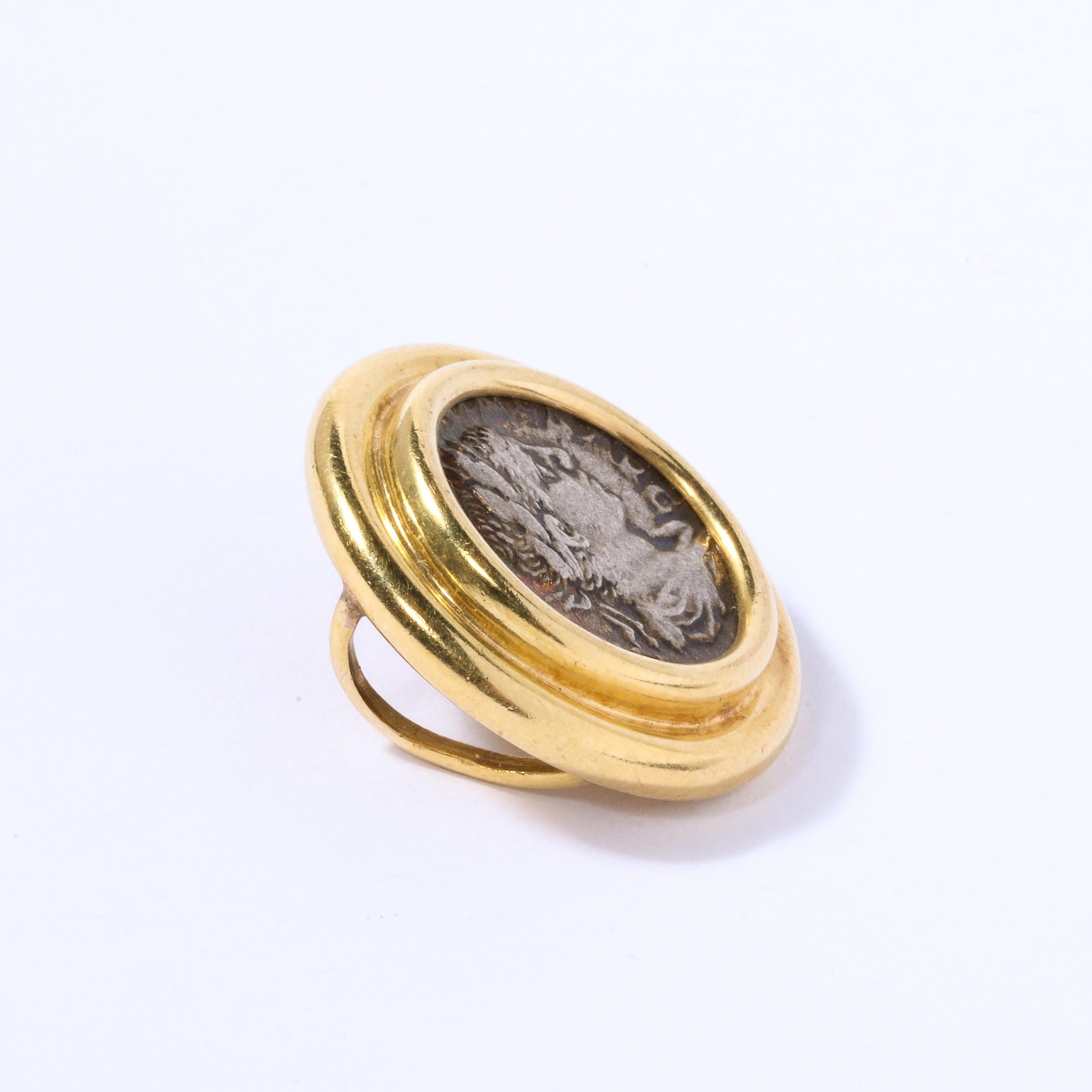 Ancient Antique Roman Figurative Coin Slide Pendant in 18kt gold 4