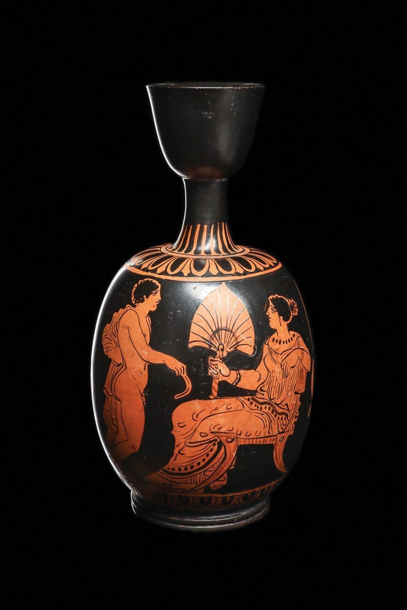 18th Century and Earlier Ancient Apulian Iliupersis Pottery Vase For Sale