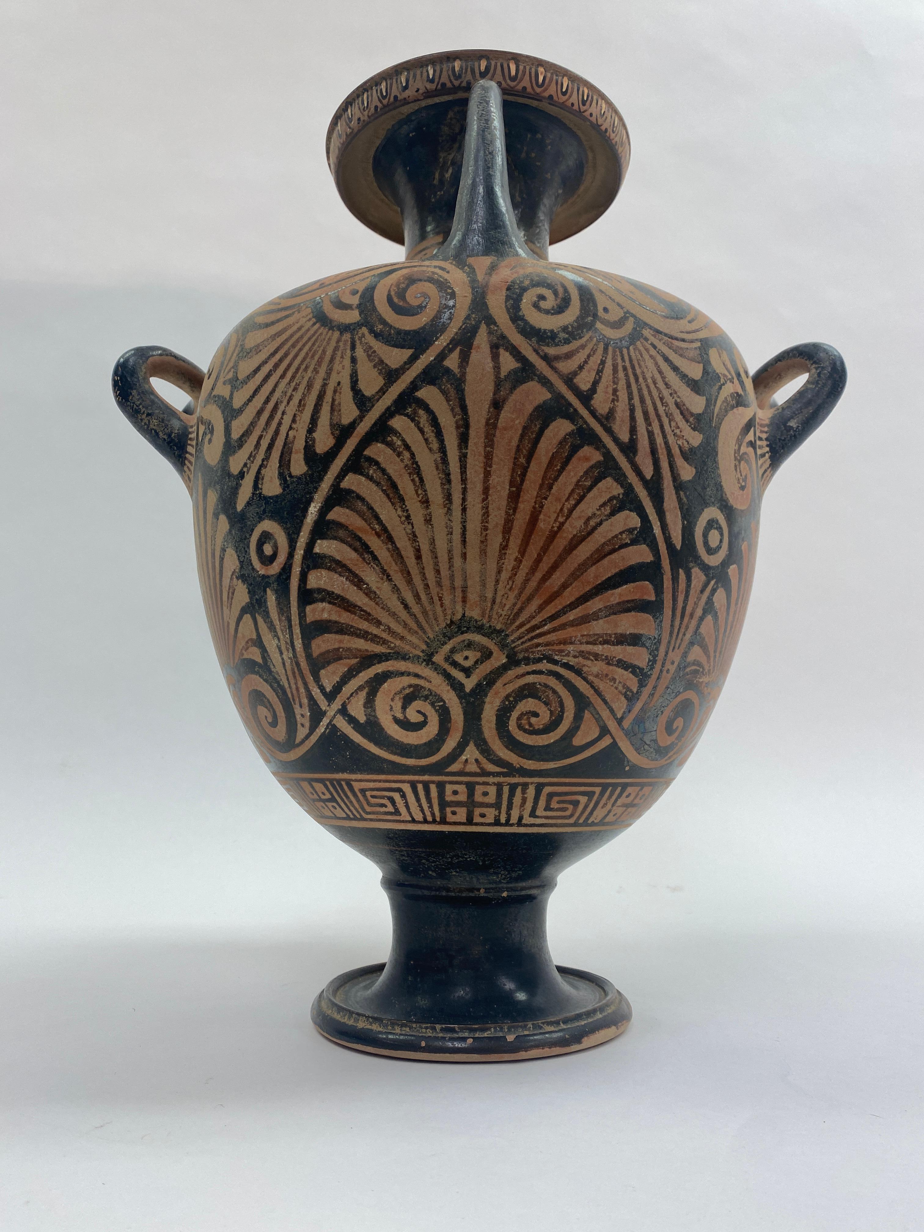 Clay 19th Century Grand Tour style Red-Figure Greek Hydria Pottery