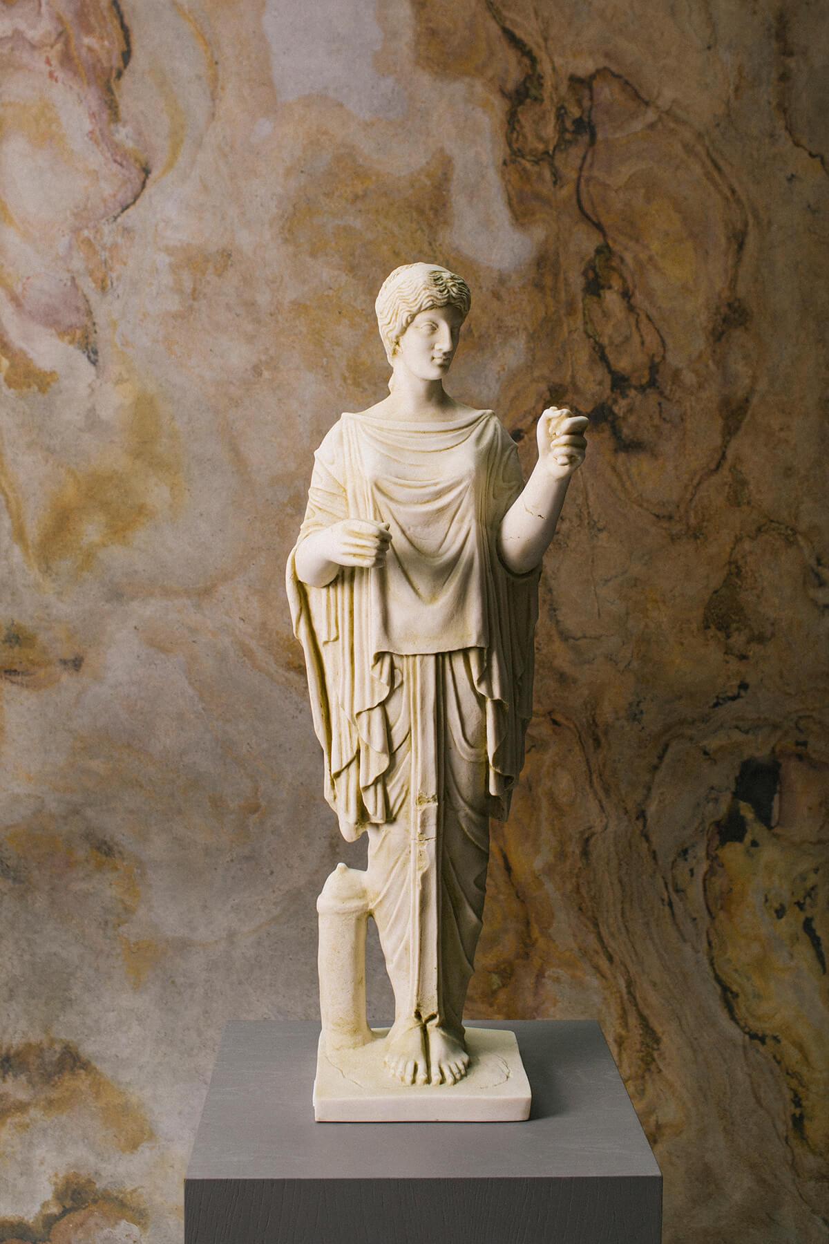 Classical Greek Archaic Artemis Statue Made with Compressed Marble Powder 'Ephesus Museum' For Sale