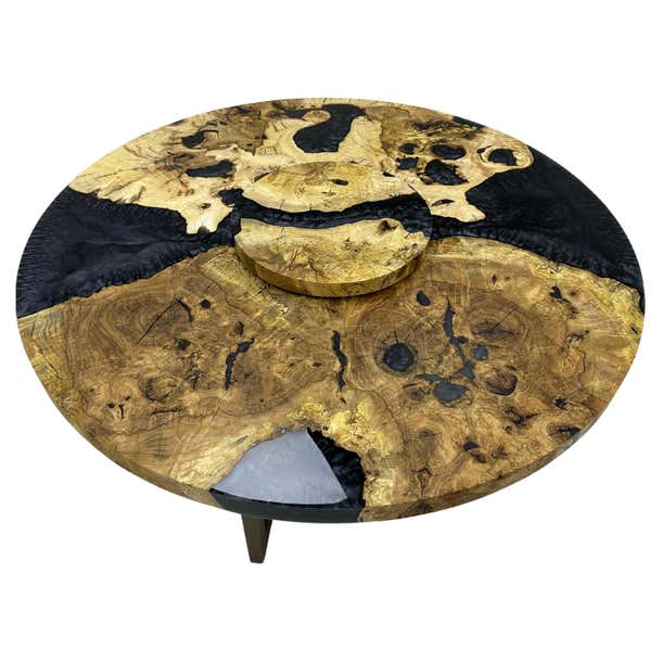 Ash Wood Epoxy Resin Round Table - Custom Resin Round Table For Sale at ...