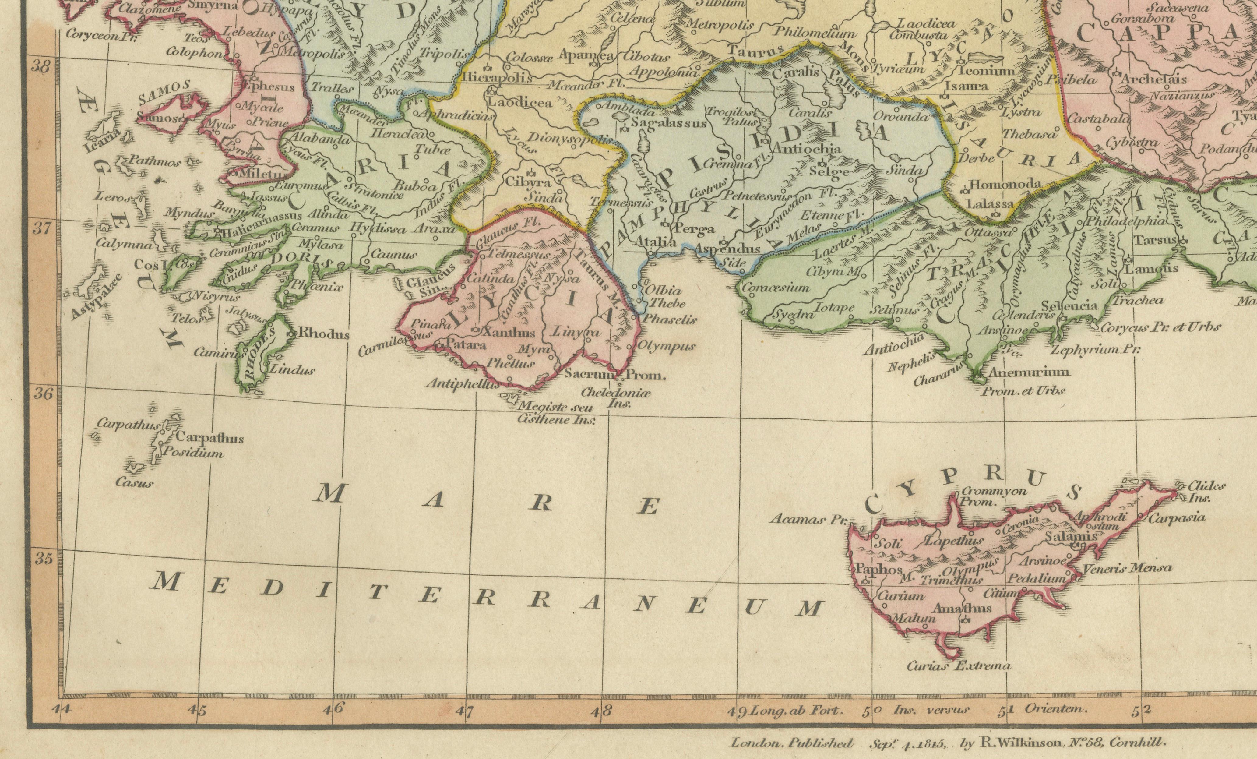 Ancient Asia Minor Map — Classical Anatolia & Pontus, Wilkinson London 1815