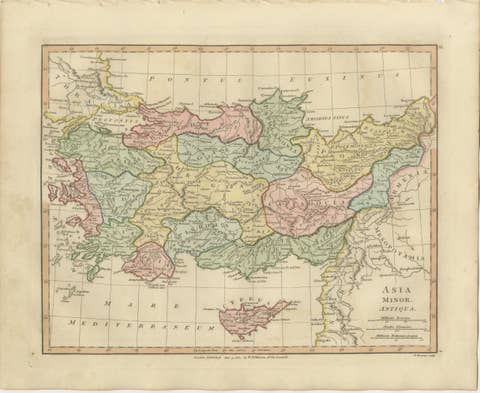 Ancient Asia Minor Map — Classical Anatolia & Pontus, Wilkinson London 1815