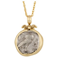 Ancient Athenian Owl Tetradrachm Coin Pendant