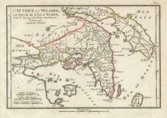Ancient Attica, Megara and Euboea Map by Ambroise Tardieu, 1825