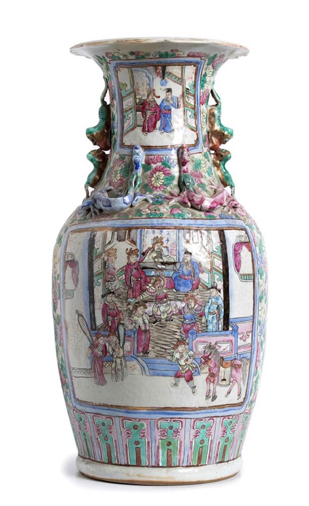 Balustrade porcelain vase – Qing dynasty China is an original manufacture realized in the second half of the 19th century.

Pink Family Porcelain.

Provenance: Italian Family Private Collection.

Good conditions. 

Under the Qing,