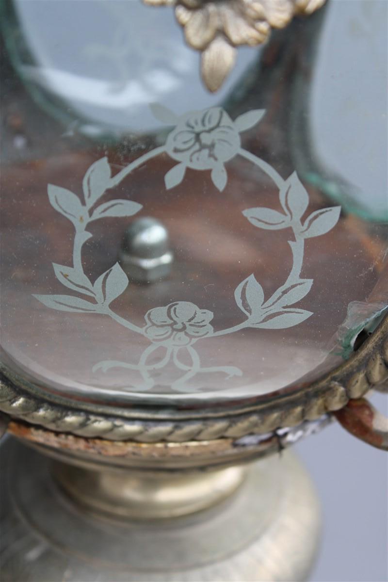 Antike Barocklaterne im Stil der Bronze Fusion mit kleinen Engeln aus geschwungenem Glas  im Angebot 13