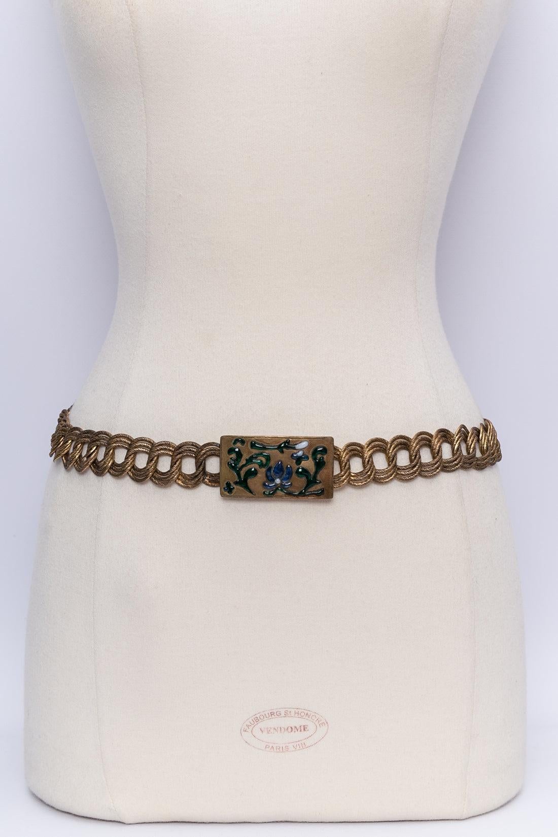 Ancient Belt in Gilded Metal with Buckle In Good Condition For Sale In SAINT-OUEN-SUR-SEINE, FR