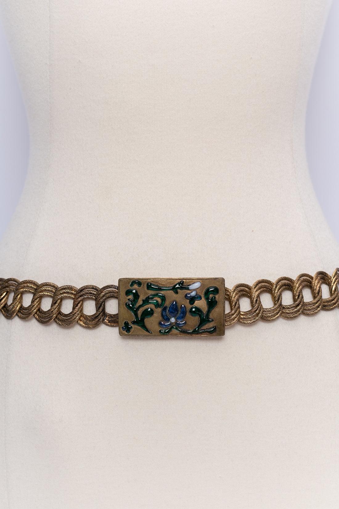 Antiker Gürtel aus vergoldetem Metall mit Schnalle Damen im Angebot