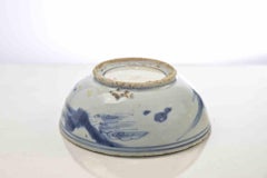 Ancient Blue and White Porcelain Bowl , Early 18th Century