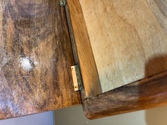 Ancient box with popular scene in inlaid wood