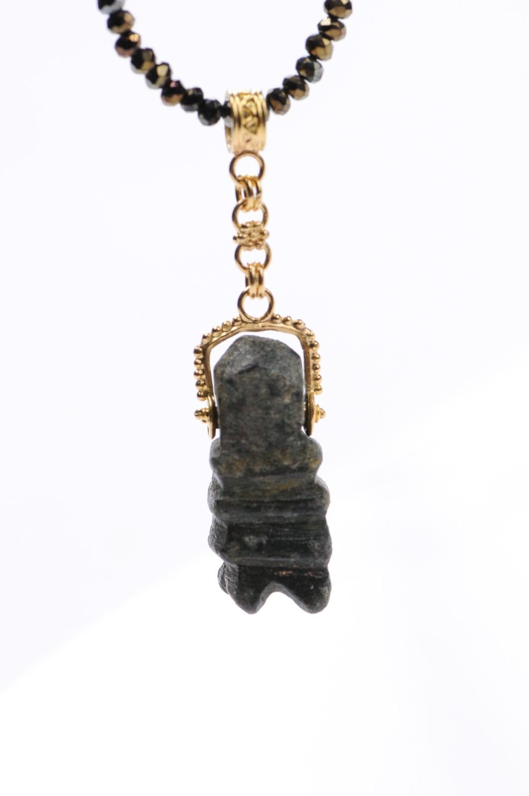 Ancient Bronze Artifact with 21-Karat Gold Pendant, Artisan Created In Good Condition In Atlanta, GA