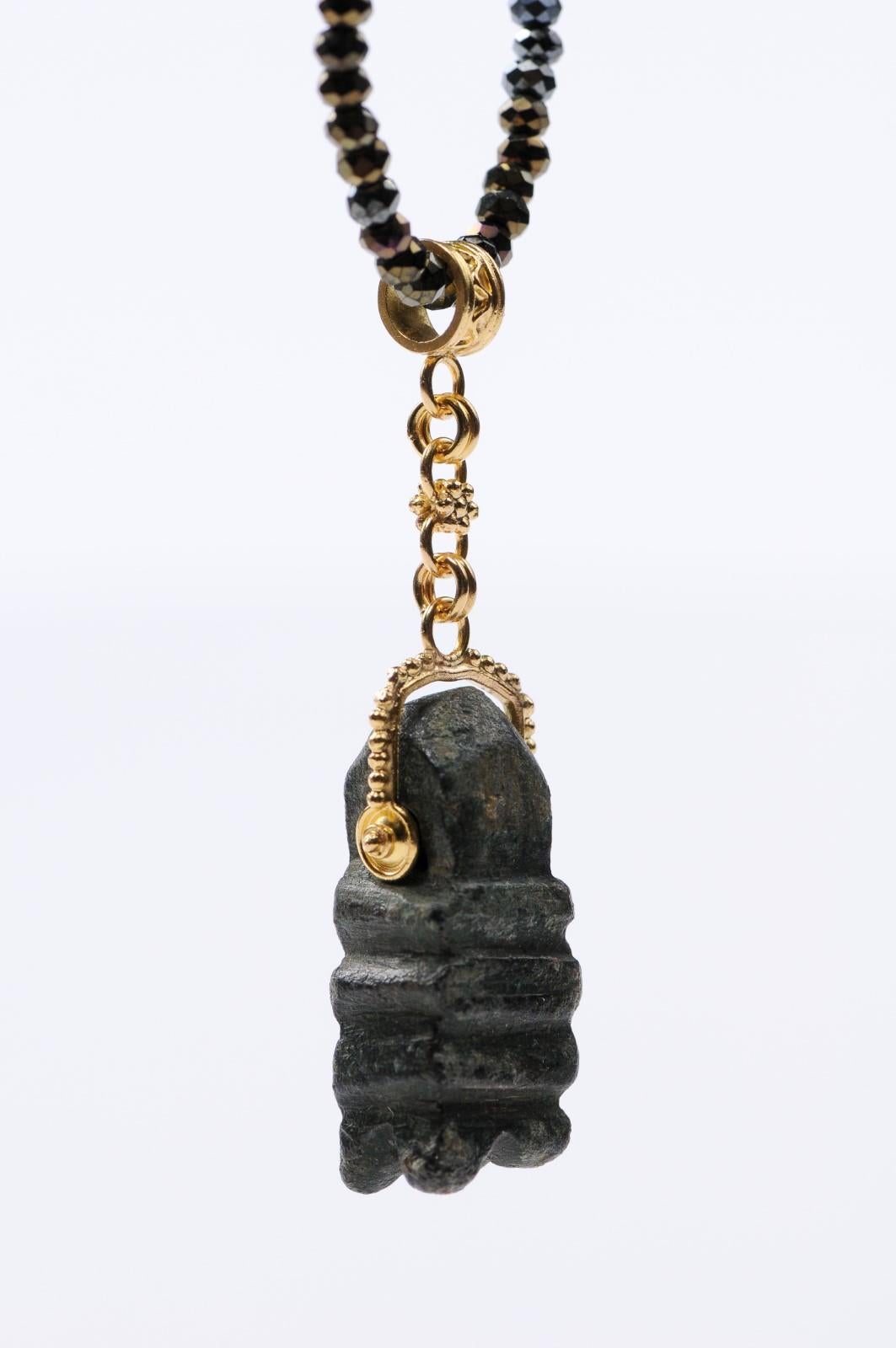 18th Century and Earlier Ancient Bronze Artifact with 21-Karat Gold Pendant, Artisan Created