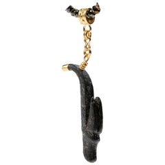 Antique Ancient Bronze Spoon Fragment and 21-Karat Gold Pendant, Artisan Created