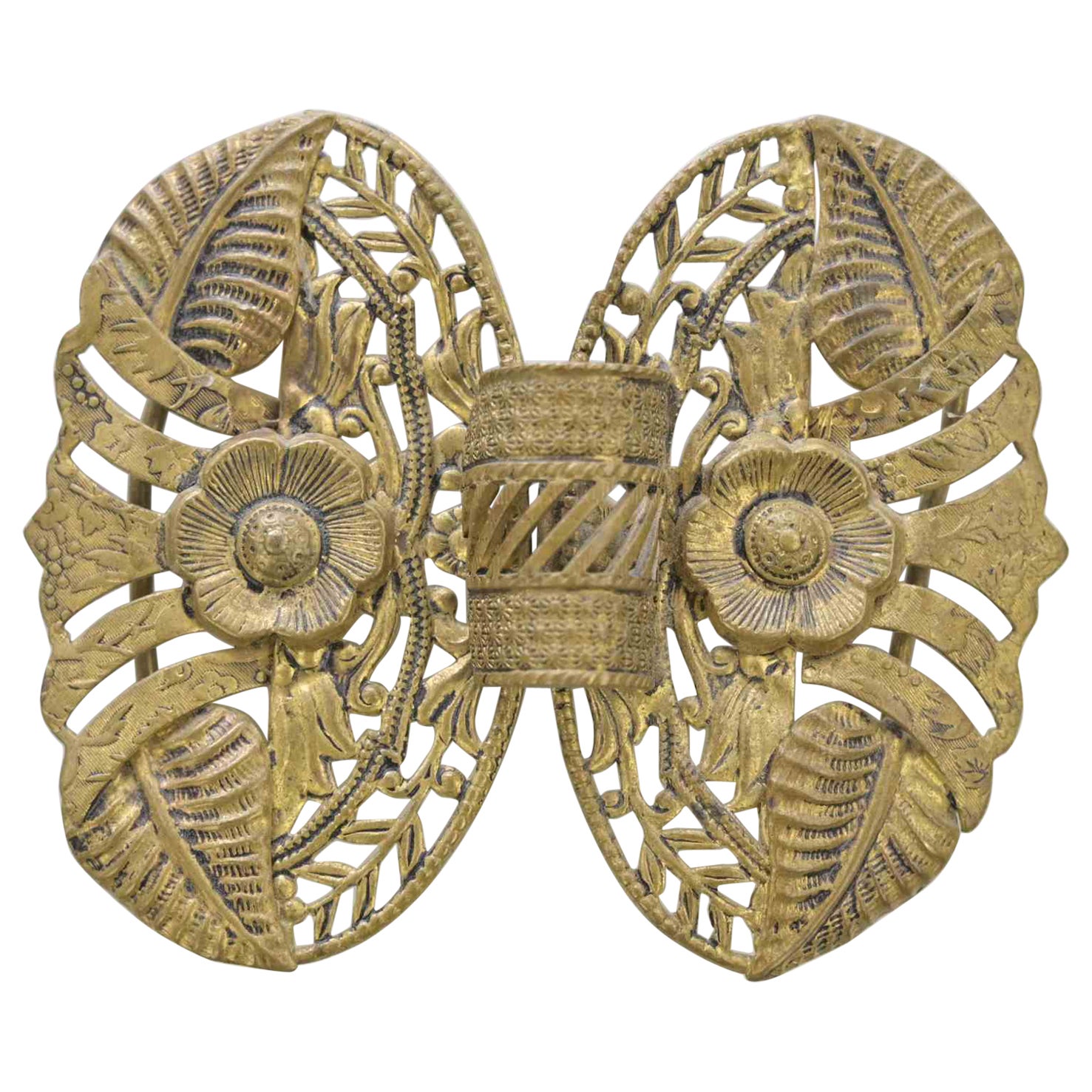 Antica fibbia da cintura bulgara dorata, XIX secolo