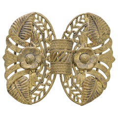 Antica fibbia da cintura bulgara dorata, XIX secolo