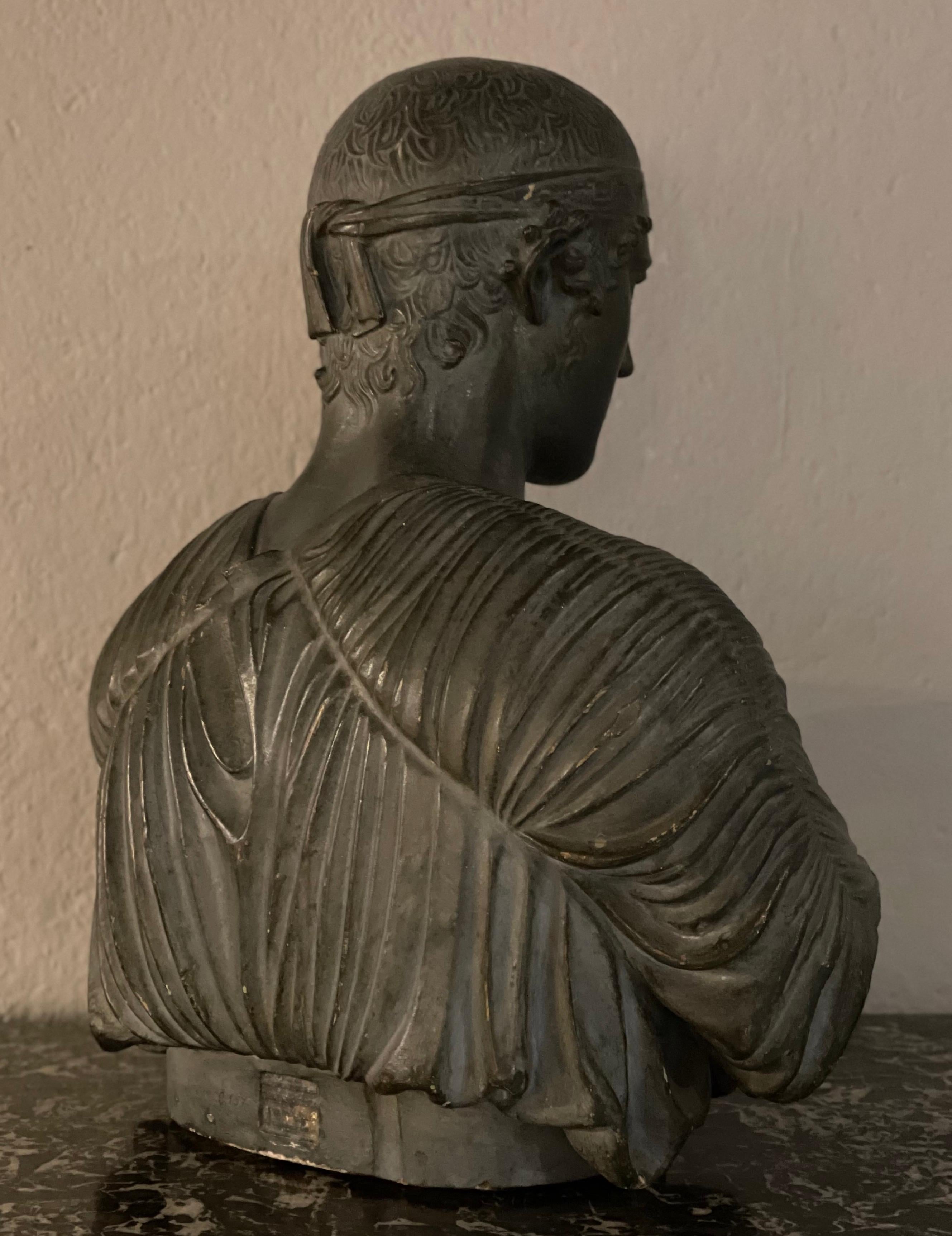 Ancient Bust of Heniokhos 'Auriga', 19th Century In Good Condition For Sale In Saint-Ouen, FR