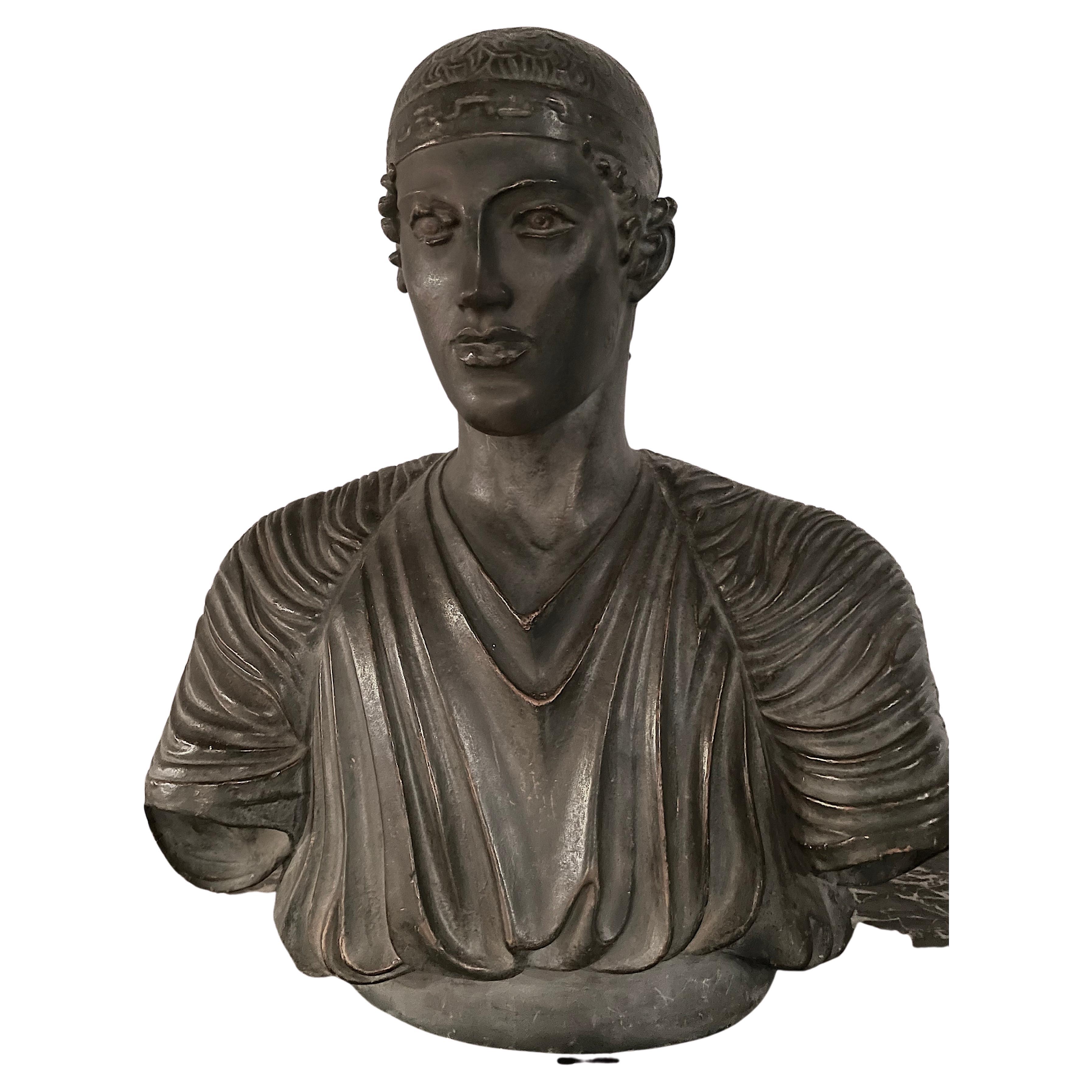 Ancient Bust of Heniokhos 'Auriga', 19th Century For Sale