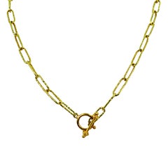 Ancient Byzantine Bronze Coin and Diamond 22 Karat Gold Pendant Necklace