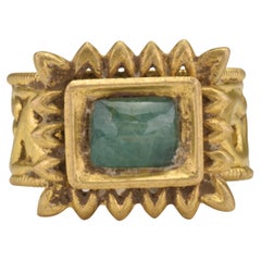 Ancient Byzantine Gold Ring with Emerald
