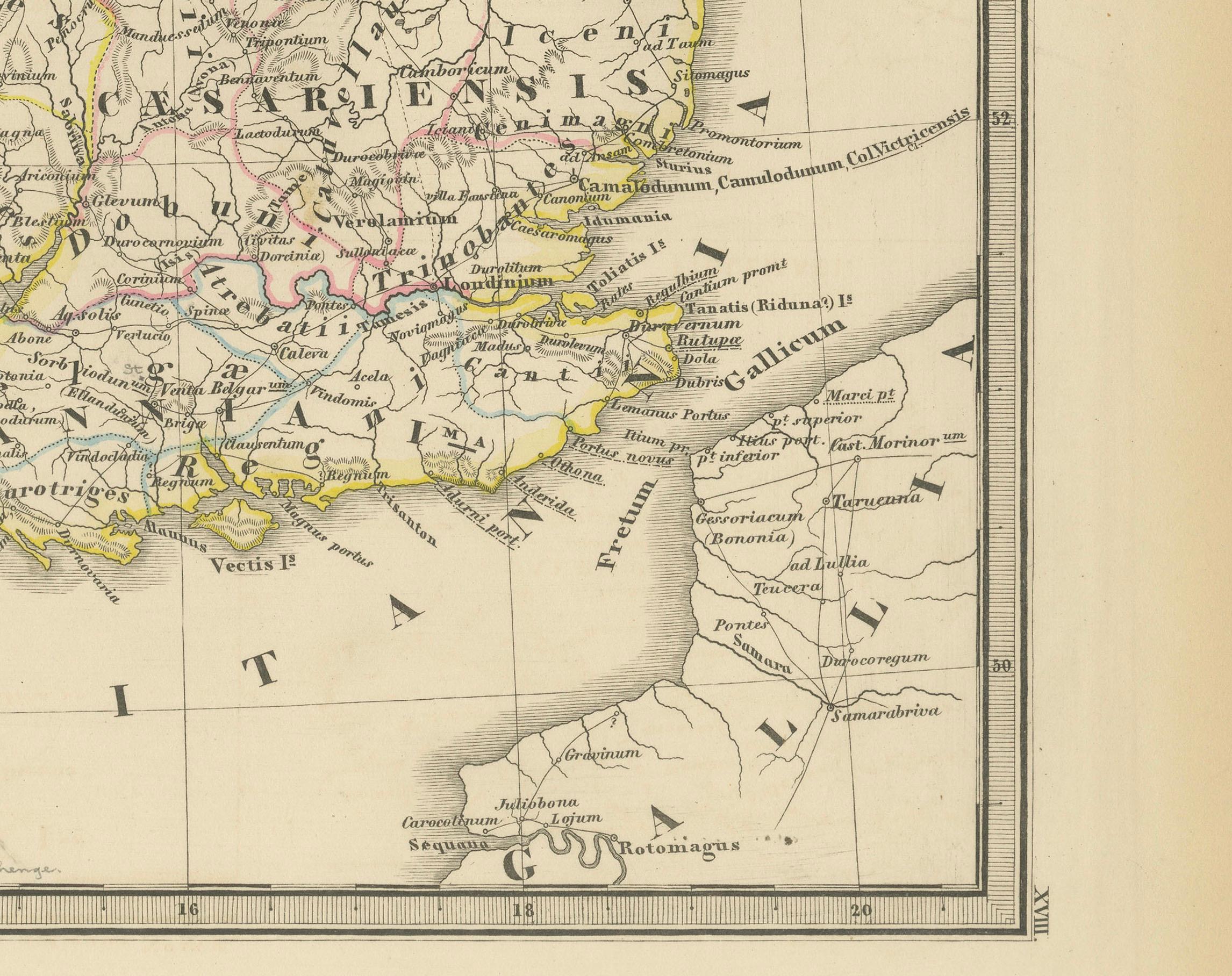 Late 19th Century Ancient Cartography of Britannia and Hibernia, Published in 1880 For Sale