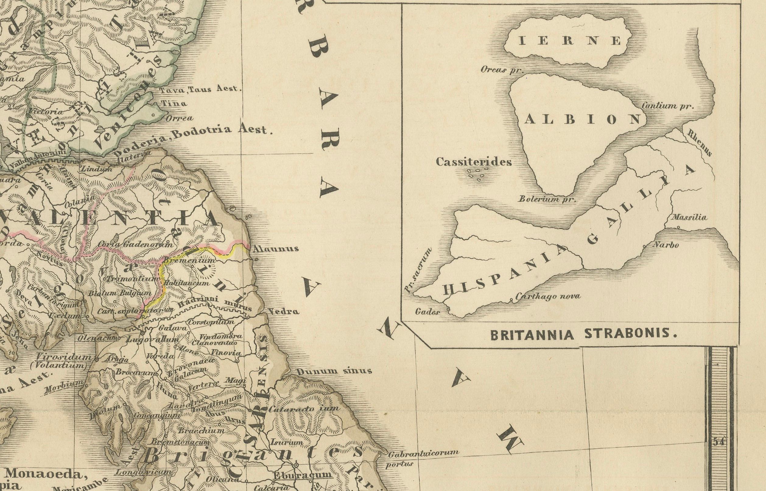 Papier Ancienne cartographie de Britannia et de Hibernia, publiée en 1880 en vente