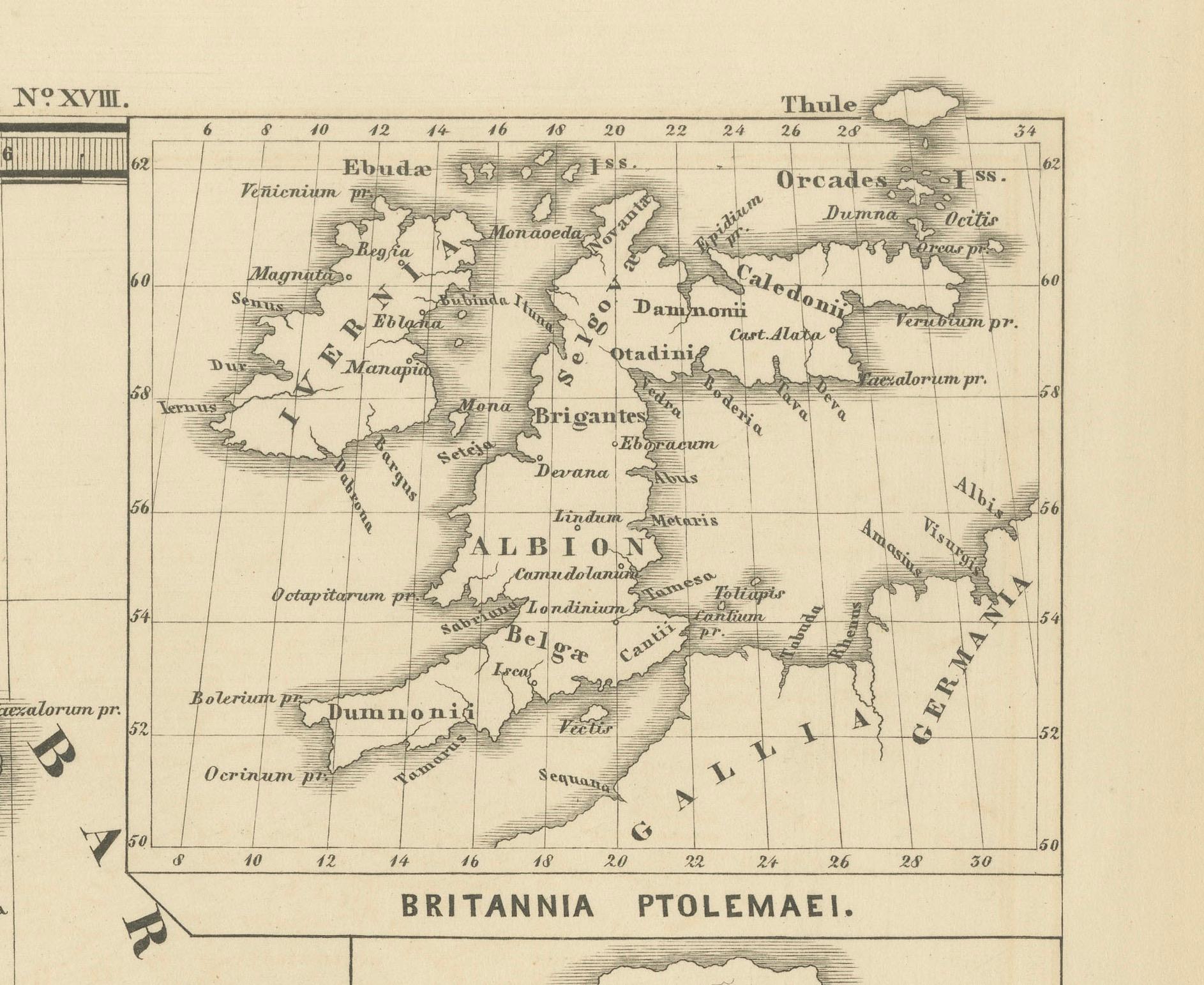 Ancienne cartographie de Britannia et de Hibernia, publiée en 1880 en vente 1