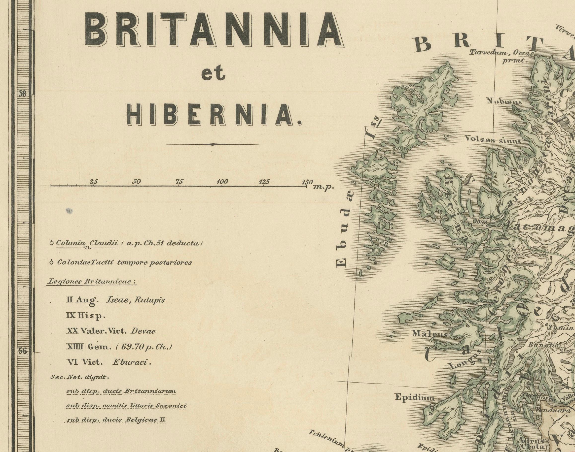 Ancienne cartographie de Britannia et de Hibernia, publiée en 1880 en vente 2