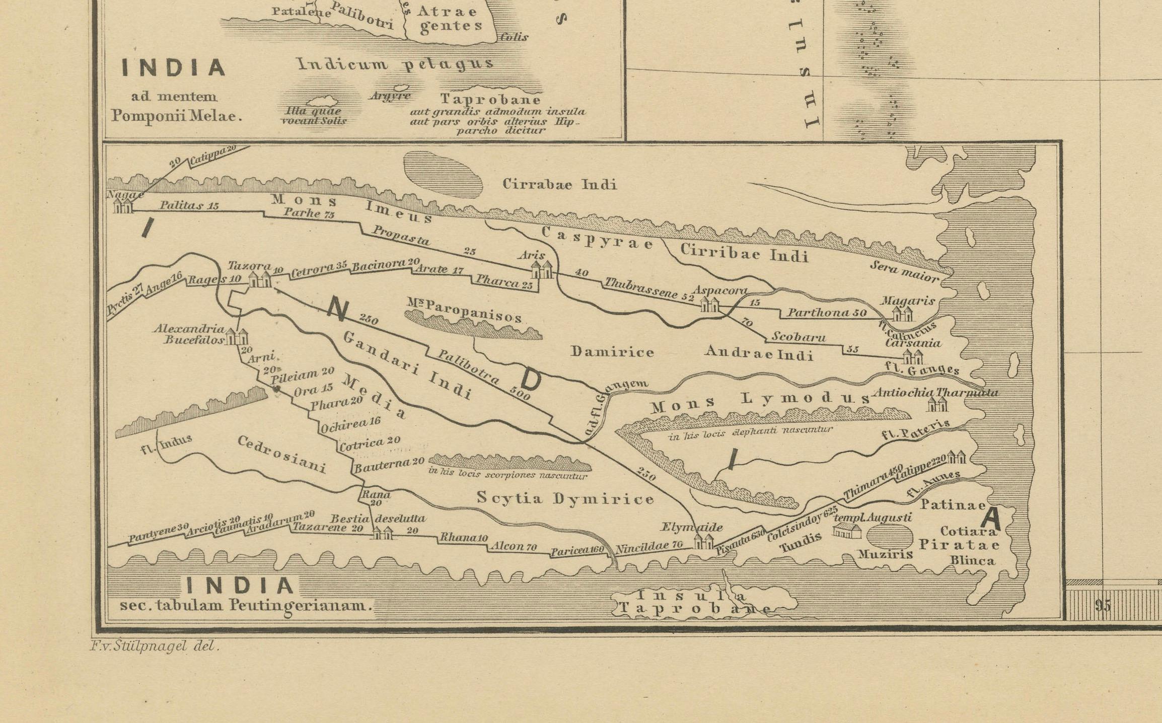 Ancient Cartography of the Indian Subcontinent, Published in 1880 In Good Condition For Sale In Langweer, NL