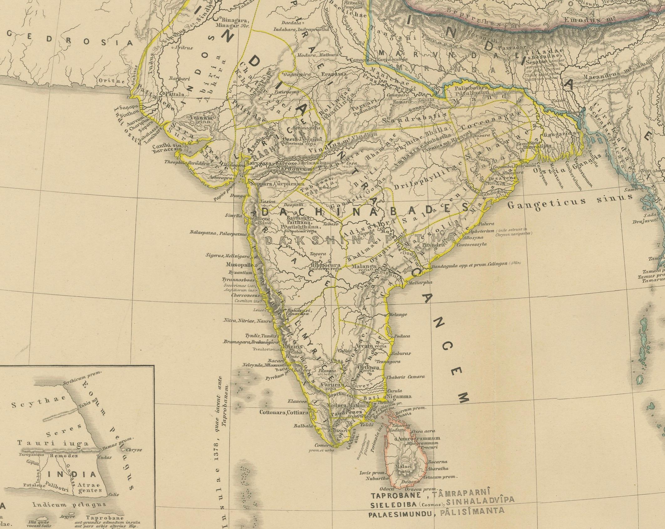 Paper Ancient Cartography of the Indian Subcontinent, Published in 1880 For Sale