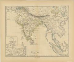 Antique Ancient Cartography of the Indian Subcontinent, Published in 1880